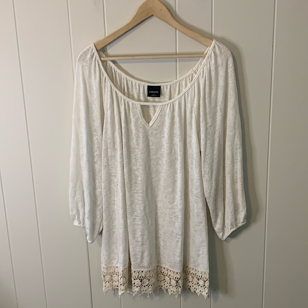 Wallpapher Cream Boho Top Size Extra Large